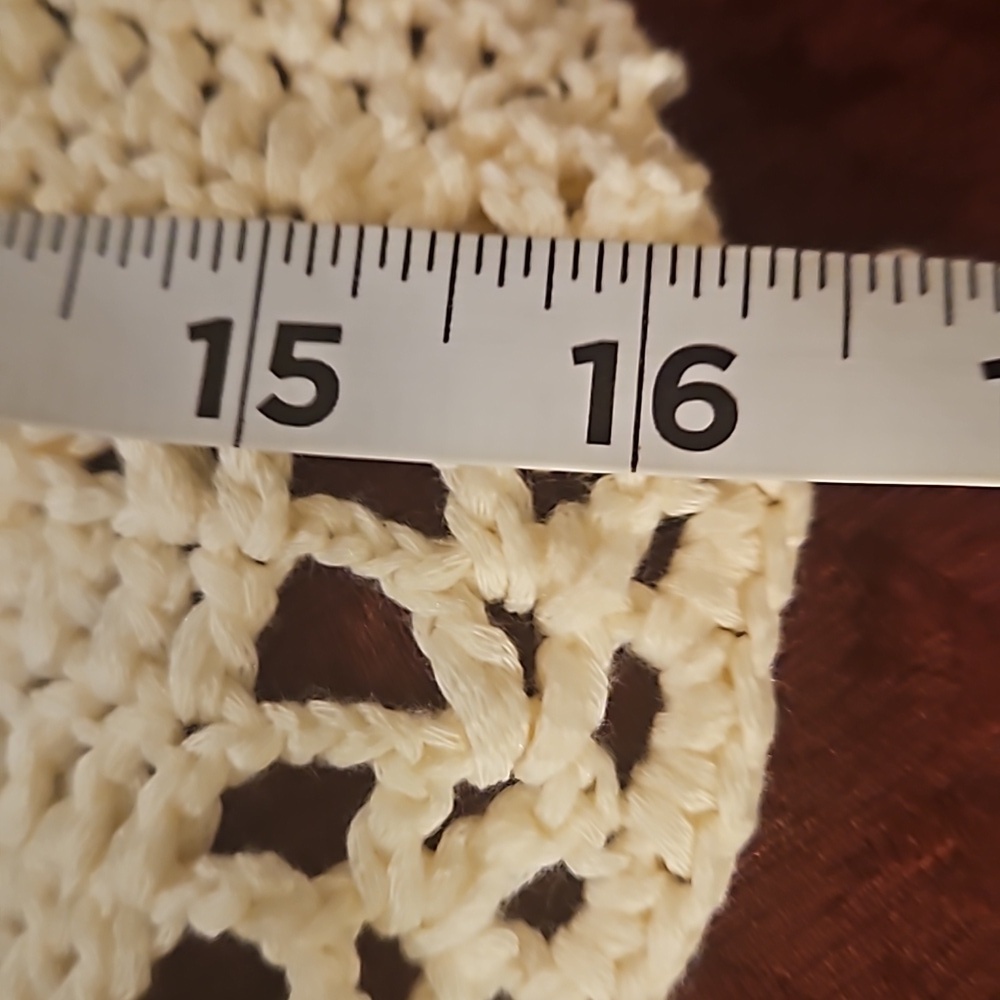 Hand Crafted Crochet Crop-Top Handmade Floral pattern Swim cover-up Cream #752 - Picture 16 of 17